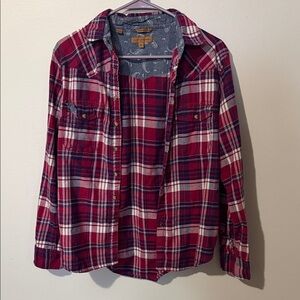 JACHS Girlfriend Red Plaid Button-Down Shirt